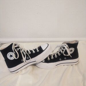 Converse Used - Converse Womens Chuck Taylor All Star Lift ,Black, size 5